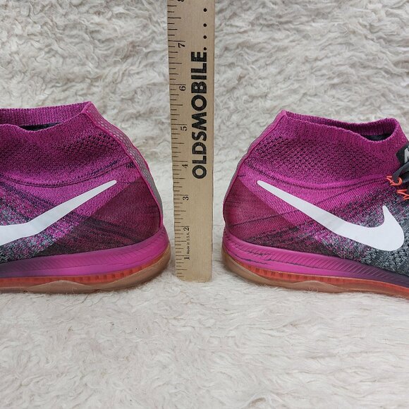 Nike Women's Zoom All Out Flyknit Wolf Grey Fire Pink 845361-004 US 9 - Picture 4 of 8